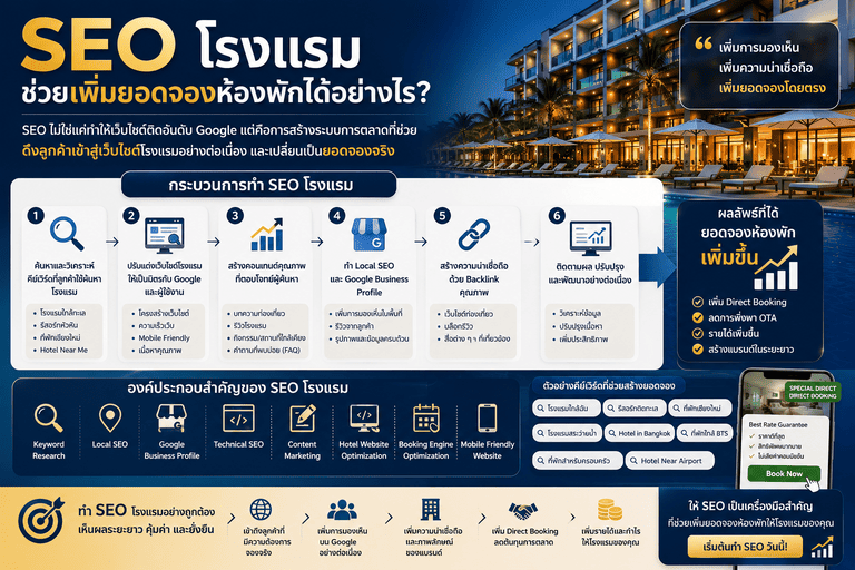 SEO โรงแรม ช่วยเพิ่มยอดจองห้องพักได้อย่างไร?
