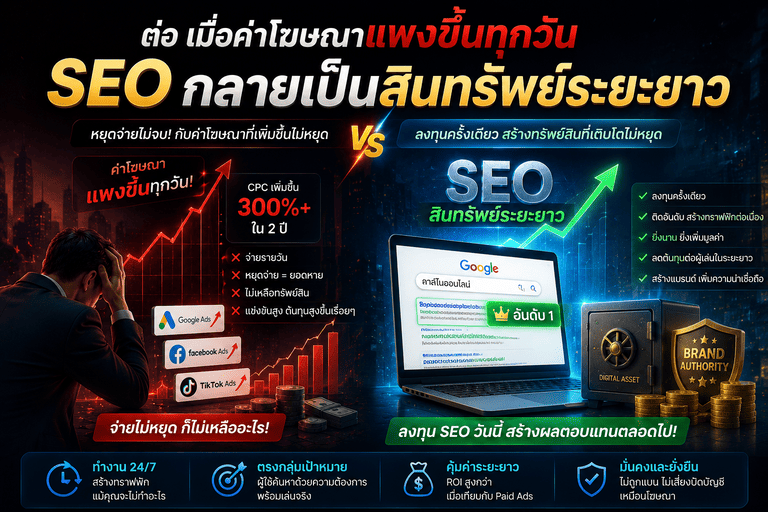 มื่อค่าโฆษณาแพงขึ้นทุกวัน SEO กลายเป็นสินทรัพย์ระยะยาว