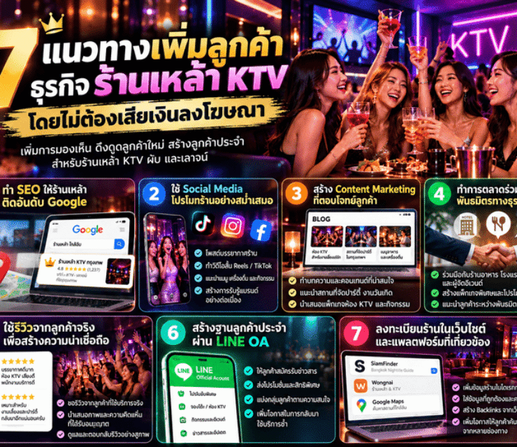 7 วิธีโปรโมทร้านเหล้า เลาจน์ KTV โดยไม่ต้องลงโฆษณา