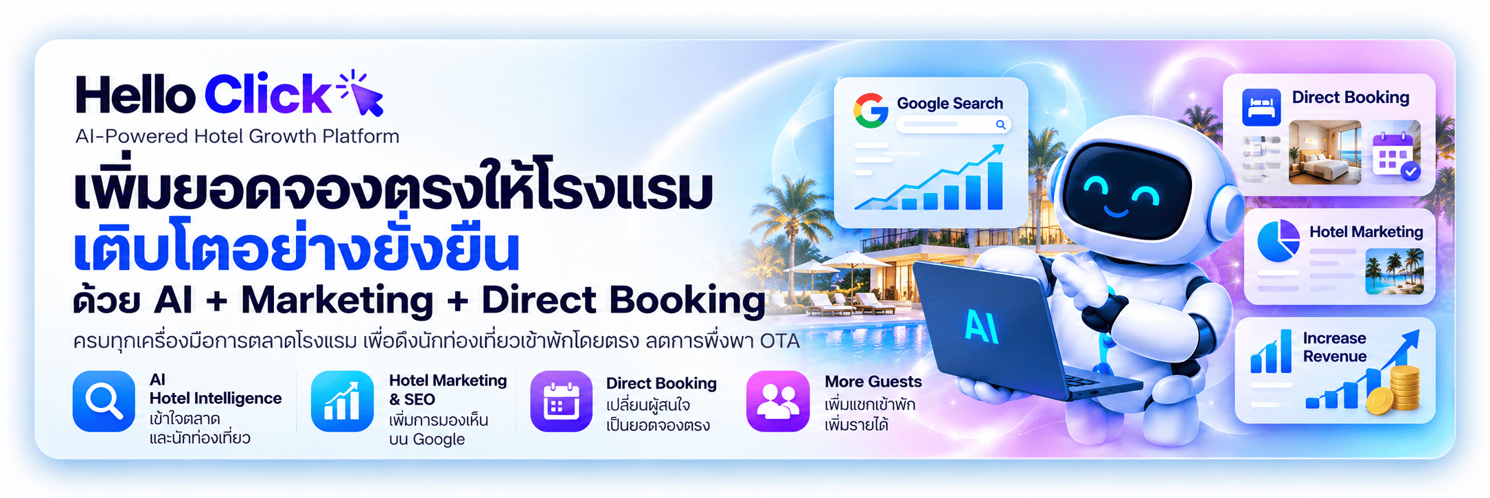 เพิ่มยอดจองห้องพักโรงแรมด้วย AI